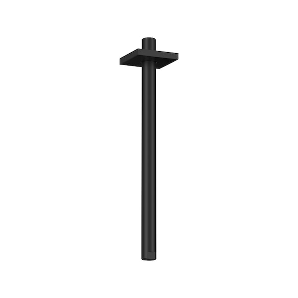 12-in. Ceiling Shower Arm With Square Flange, Black